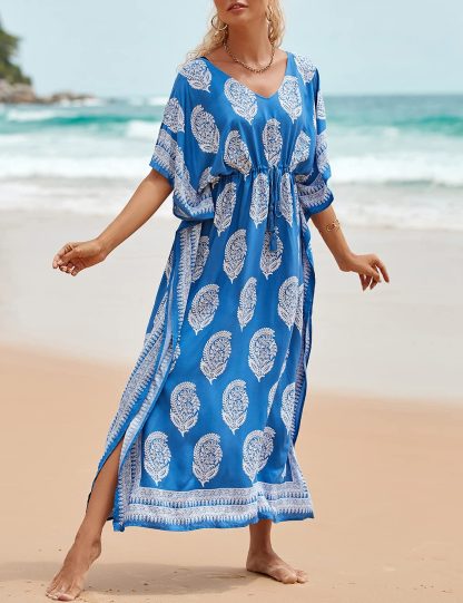Bohemian printed waisted robe dress