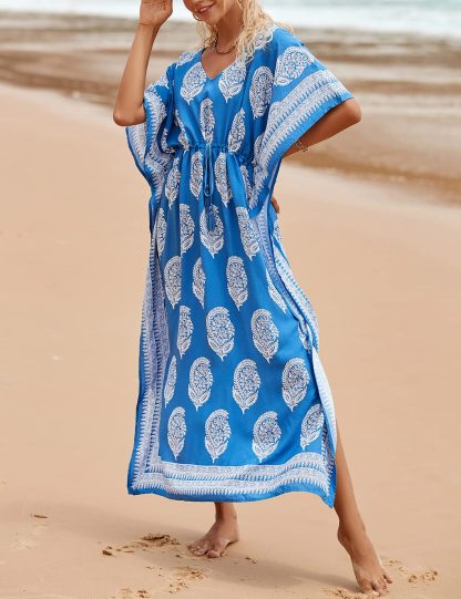 Bohemian printed waisted robe dress - Image 5