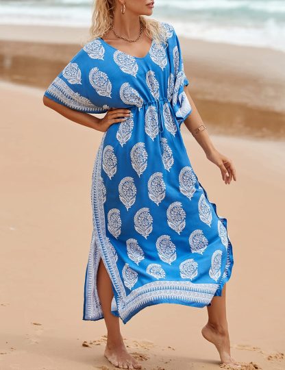 Bohemian printed waisted robe dress - Image 4