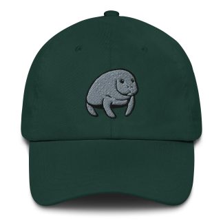 Manatee embroidered baseball cap