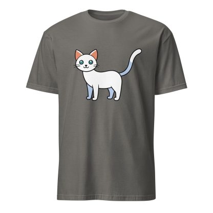 Cute white cat print T-shirt - Image 4