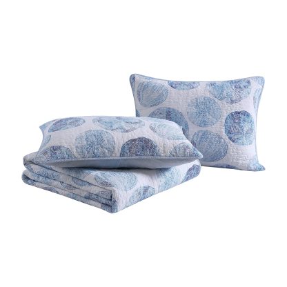 Seashell print three-piece bed cover set - Image 10