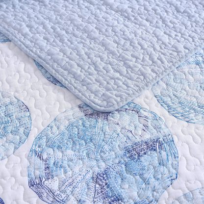 Seashell print three-piece bed cover set - Image 3