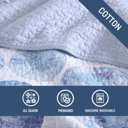 Seashell print three-piece bed cover set - Image 2