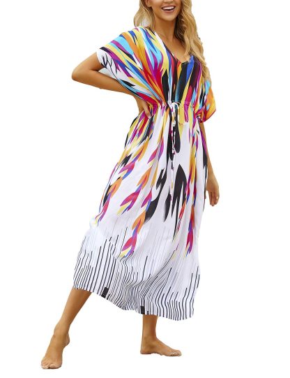 Colorful ink-splashed robe dress - Image 5