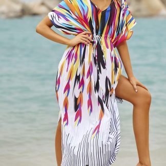 Colorful ink-splashed robe dress