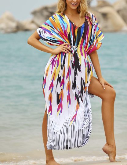 Colorful ink-splashed robe dress
