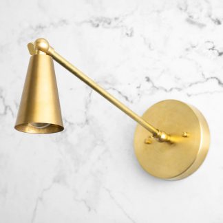 Vintage brass telescopic wall lamp