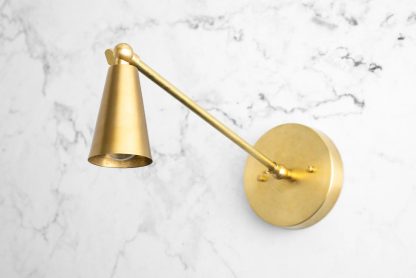 Vintage brass telescopic wall lamp - Image 2