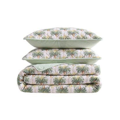 Coconut tree print quilted bedding - Image 2