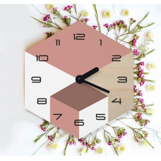 Geometric aesthetic hexagonal wall clock