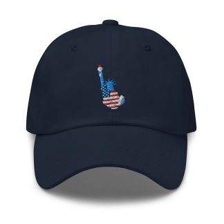 Statue of Liberty guitar embroidered baseball cap