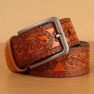 Ancient carved leather belt