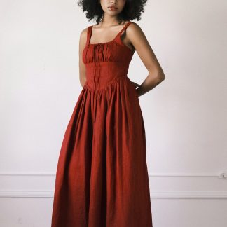 French Vintage Linen Slip Dress