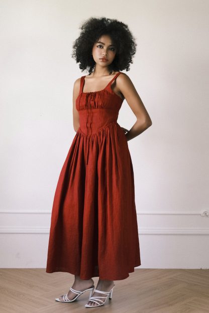 French Vintage Linen Slip Dress