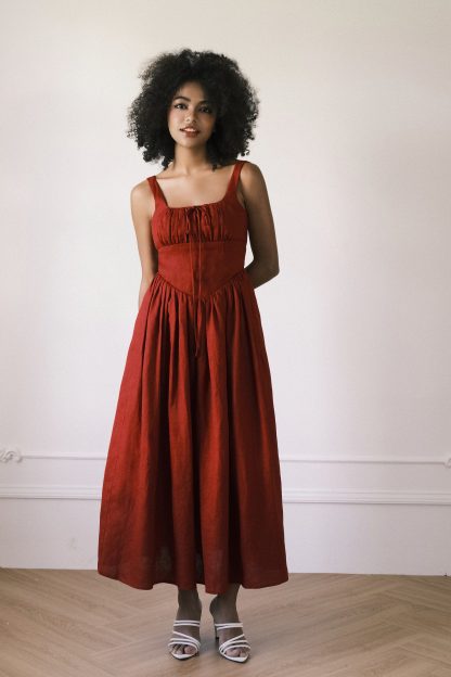 French Vintage Linen Slip Dress - Image 2