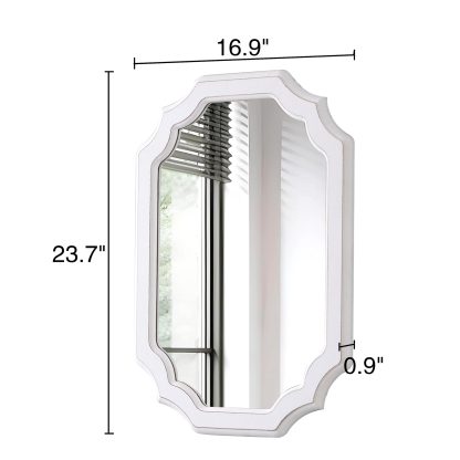 French simple carved octagonal mirror - Image 7
