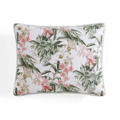 Tropical floral and leaf print three-piece bedspread set - Image 2