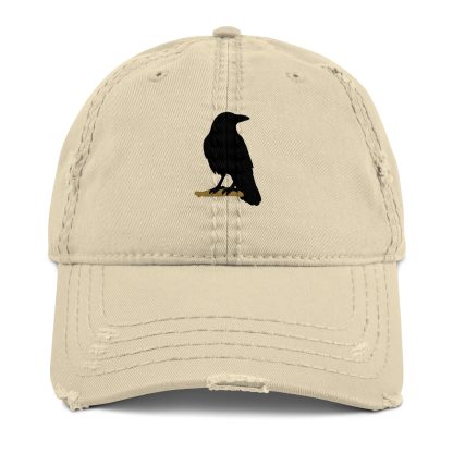 Distressed crow embroidered baseball cap - Image 9