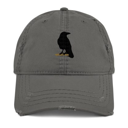 Distressed crow embroidered baseball cap - Image 8
