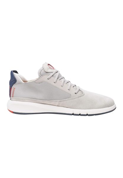 Men's light grey suede and mesh sneakers - Image 6