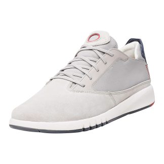 Men's light grey suede and mesh sneakers
