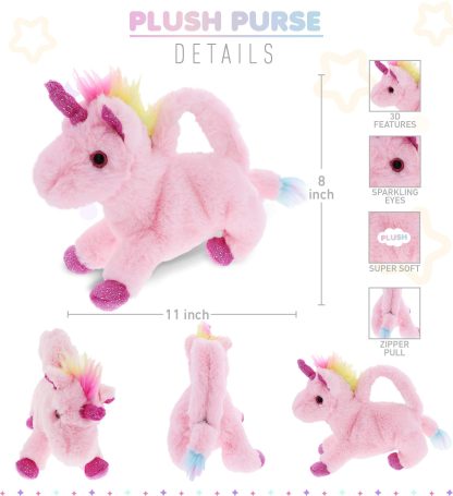 Dreamy pink unicorn plush handbag - Image 2