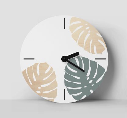 Monstera element wooden wall clock - Image 4