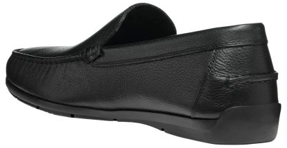 Men's black leather loafers - Image 3