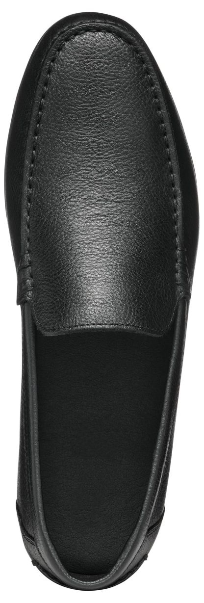 Men's black leather loafers - Image 2