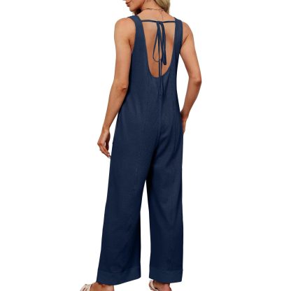 Women's loose wide-leg denim overalls - Image 4