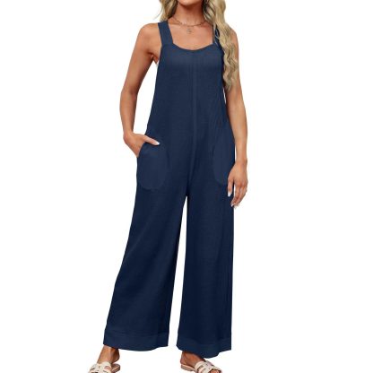 Women's loose wide-leg denim overalls - Image 2