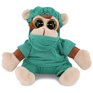 Surgical gown monkey plush doll