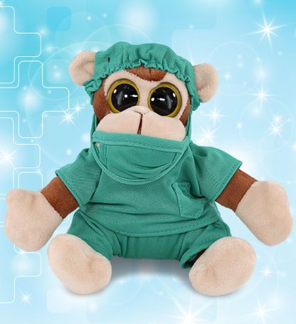 Surgical gown monkey plush doll - Image 2