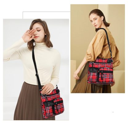 British plaid contrast color crossbody bag - Image 6