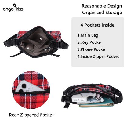 British plaid contrast color crossbody bag - Image 3