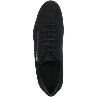 Men's black suede lace-up zip-up sneakers - Image 4