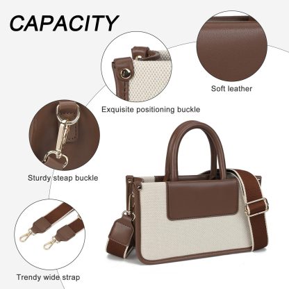 Contrast color stitching handbag crossbody bag - Image 4