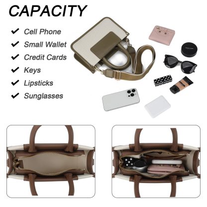 Contrast color stitching handbag crossbody bag - Image 3