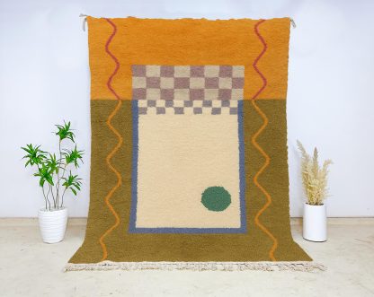 Moroccan style colorblock geometric rug - Image 4