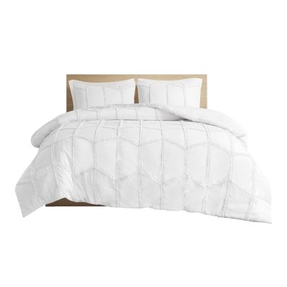 Textured geometric white bedding - Image 6
