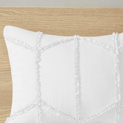 Textured geometric white bedding - Image 3