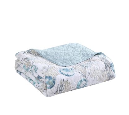 Ocean-style shell print three-piece bed cover set - Image 8