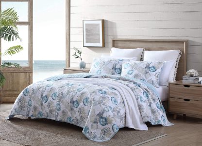 Ocean-style shell print three-piece bed cover set - Image 7