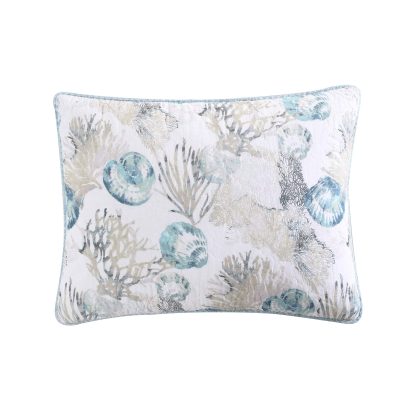 Ocean-style shell print three-piece bed cover set - Image 3