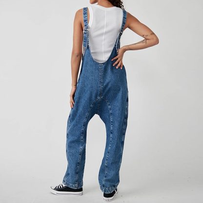 Women's loose denim overalls - Image 2