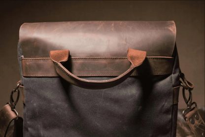 Handmade waxed canvas and leather backpack - Image 6