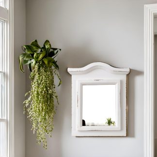 French retro distressed wall mirror