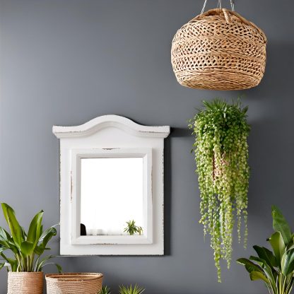 French retro distressed wall mirror - Image 7