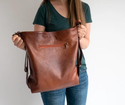 Handmade leather dual-use backpack - Image 7
